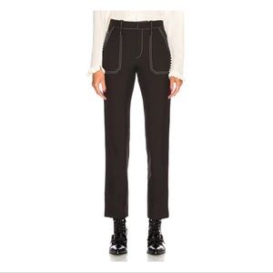 Chloe Black Contrast Stitch Turn Up Pants